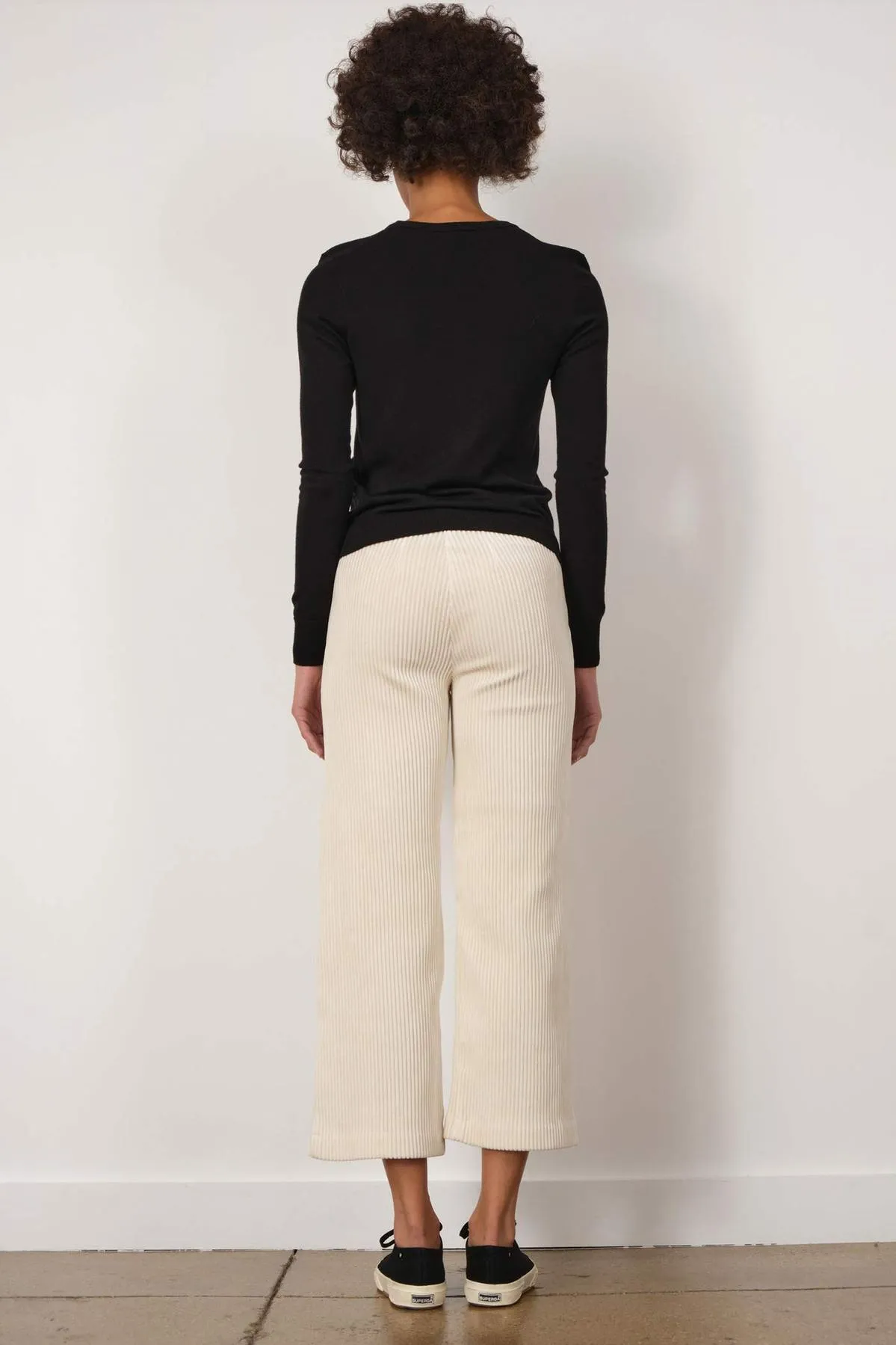 Alex Wide Leg Crop Corduroy Pant | Off White