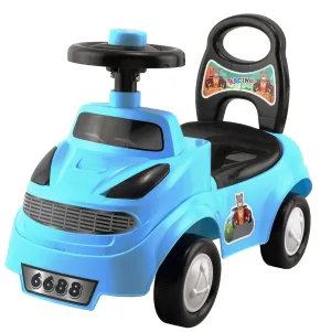 BabyGo Zippy Ride on & Car for Kids with Music & Horn Steering, Push Car for Baby with Backrest, Safety Guard, Under Seat Storage & Big Wheels, Ride on for Kids 1 to 3 Years (Blue)
