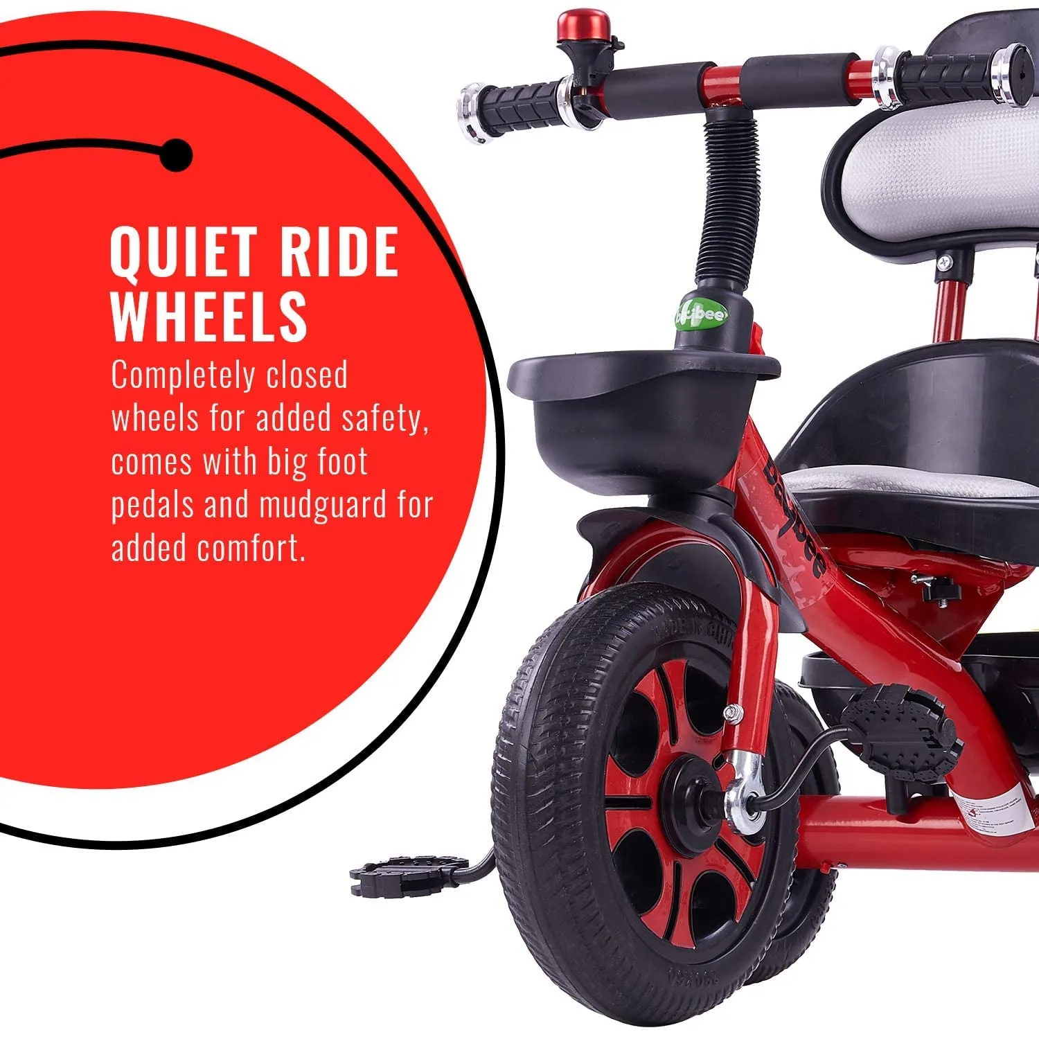 Baybee Pikachu Baby Tricycle for Kids with Eva Wheels, High Backrest, Bell & Dual Storage Baskets
