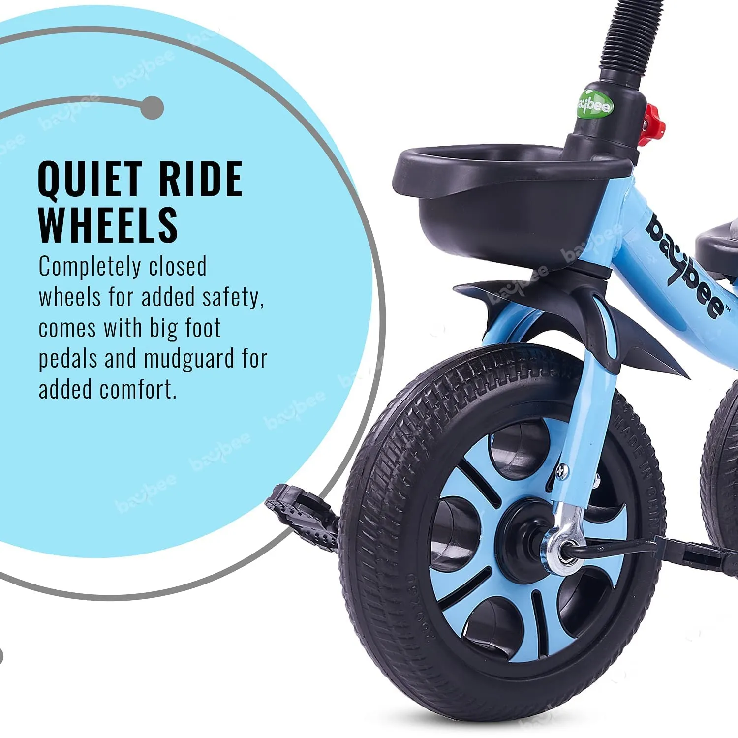Baybee Pikachu Baby Tricycle for Kids with Eva Wheels, High Backrest, Bell & Dual Storage Baskets