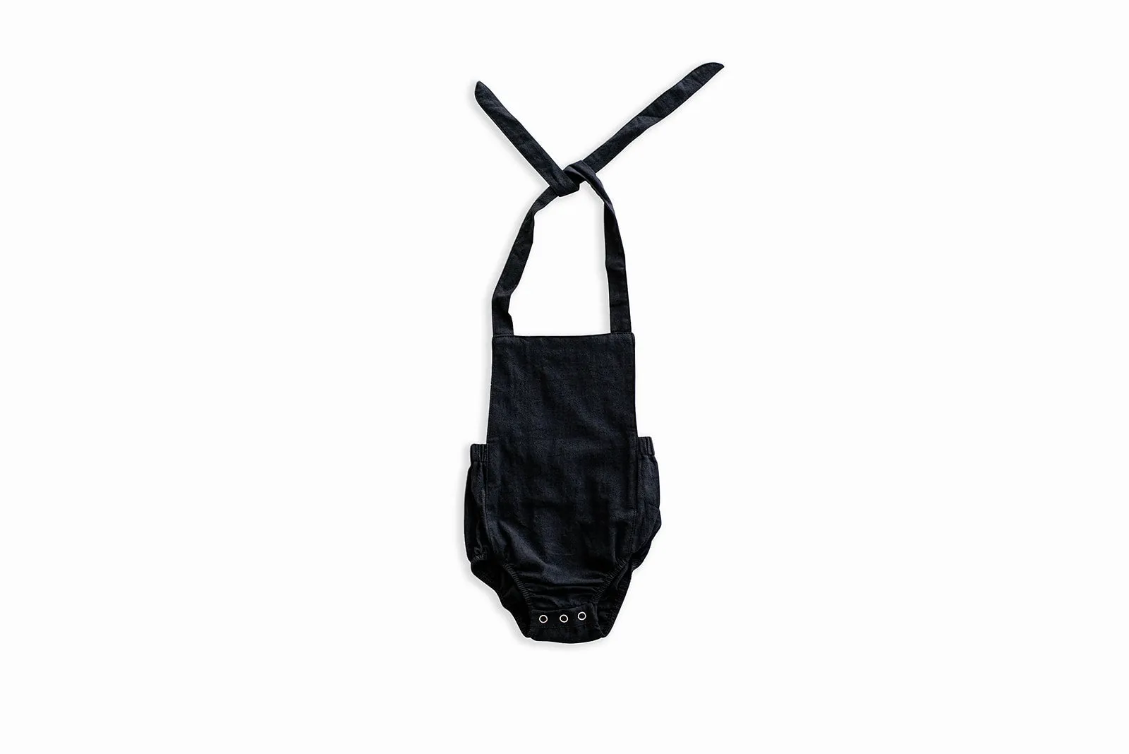 Black Halter Baby Romper by Babe Basics