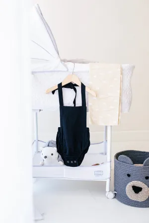 Black Halter Baby Romper by Babe Basics