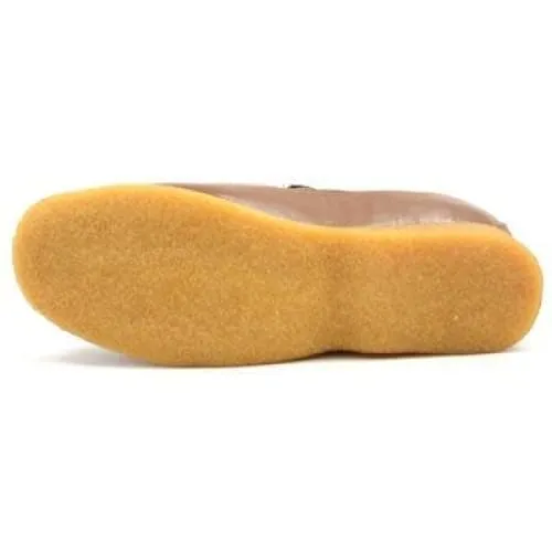 British Walkers Power Men's Brown and Tan Leather Crepe Sole Slip Ons