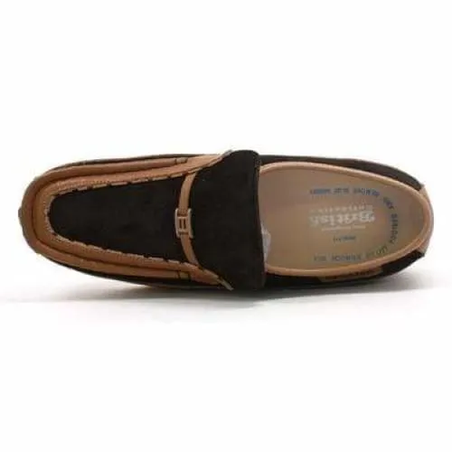 British Walkers Power Men's Brown and Tan Leather Crepe Sole Slip Ons