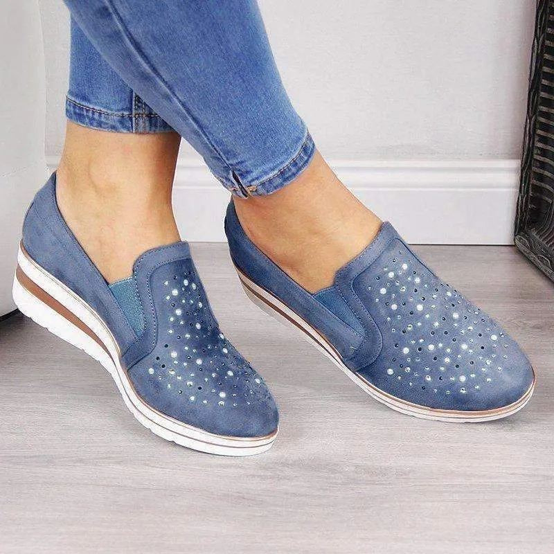 Creepers Cutouts Slip On Flats Moccasins Shoes