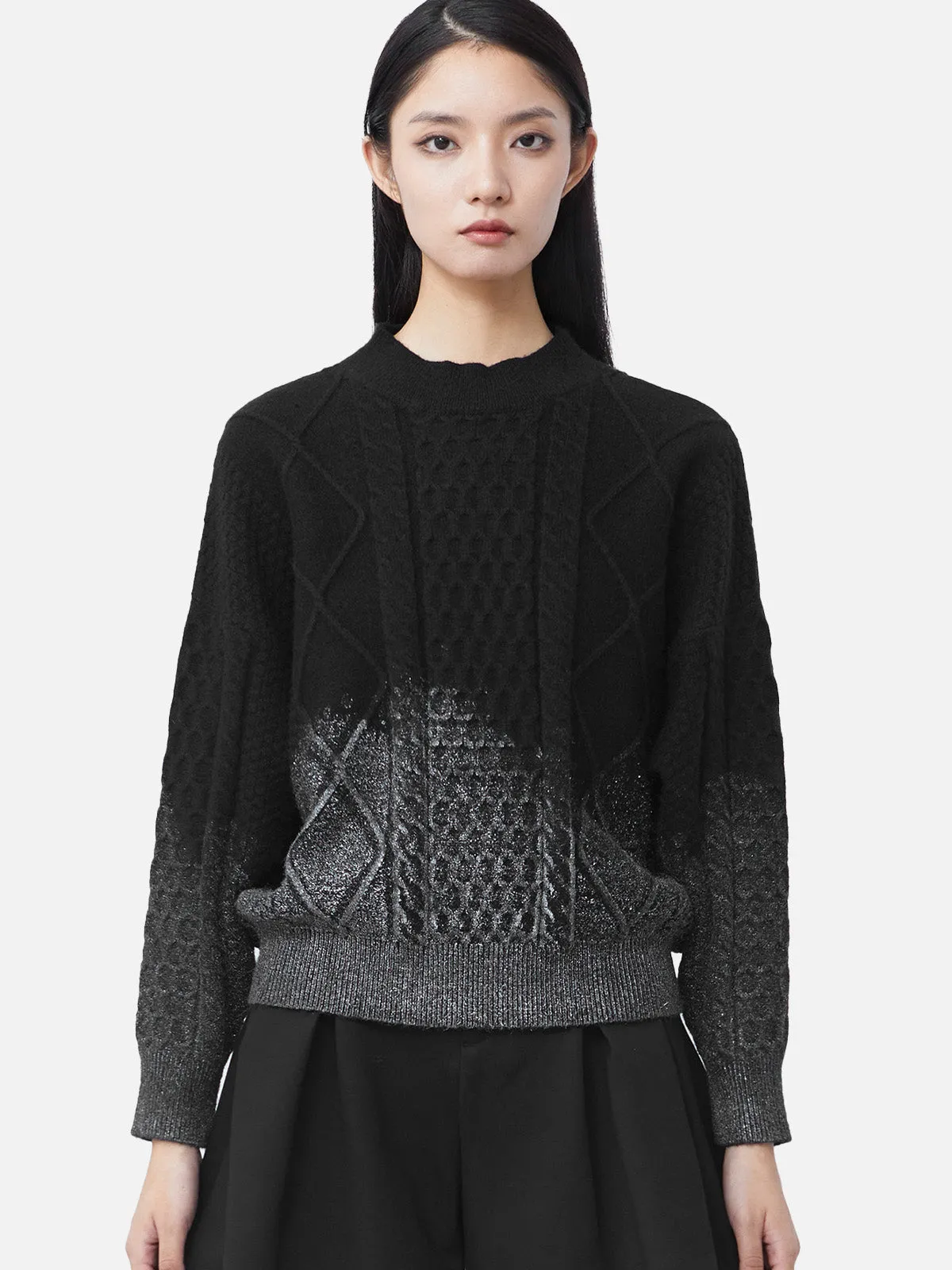 Crochet Dolman Sleeve Loose Sweater