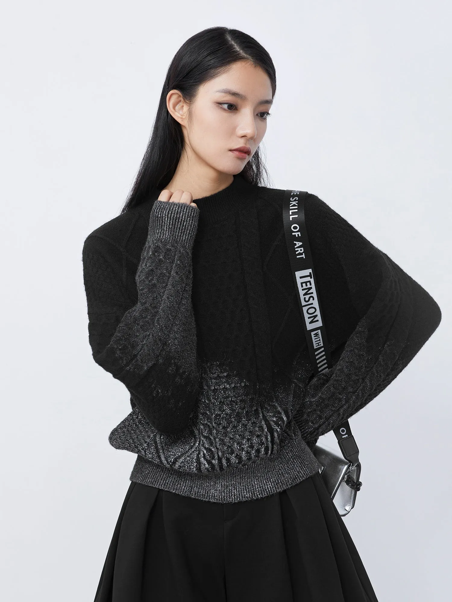 Crochet Dolman Sleeve Loose Sweater