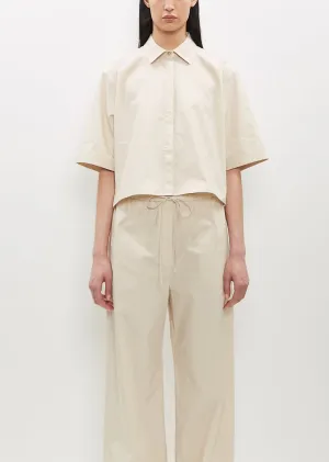 Cropped Cotton Poplin Shirt — Stone