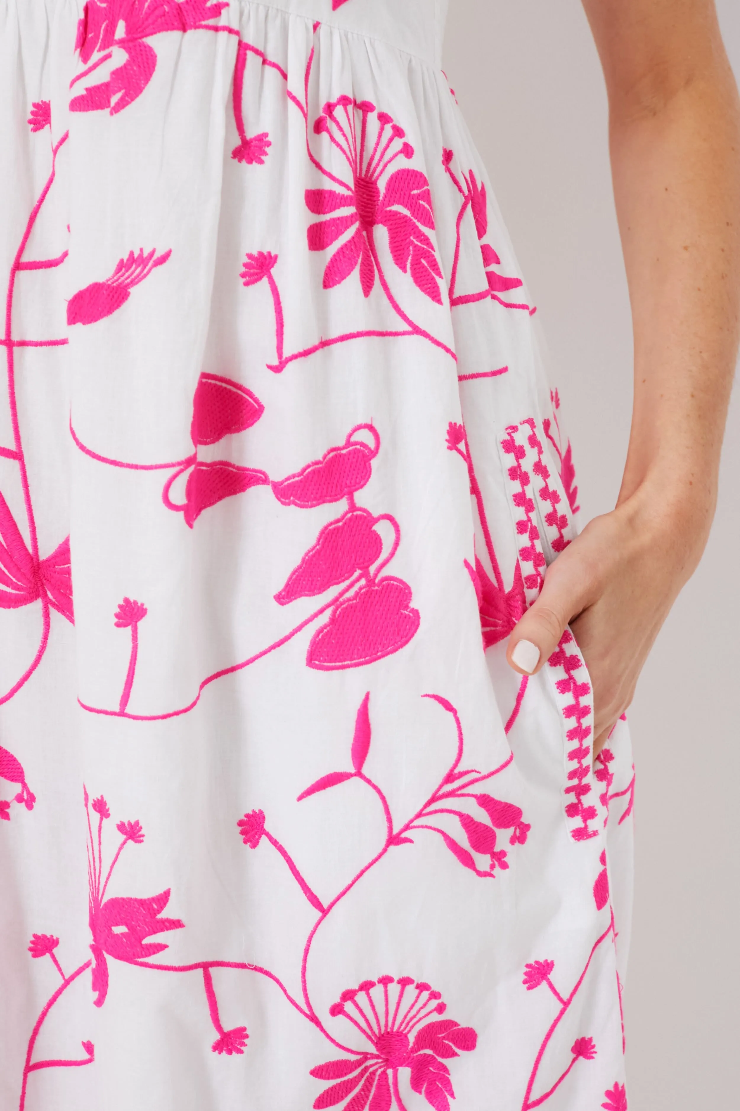 Exclusive Tropical Flower Pink Agate Dress