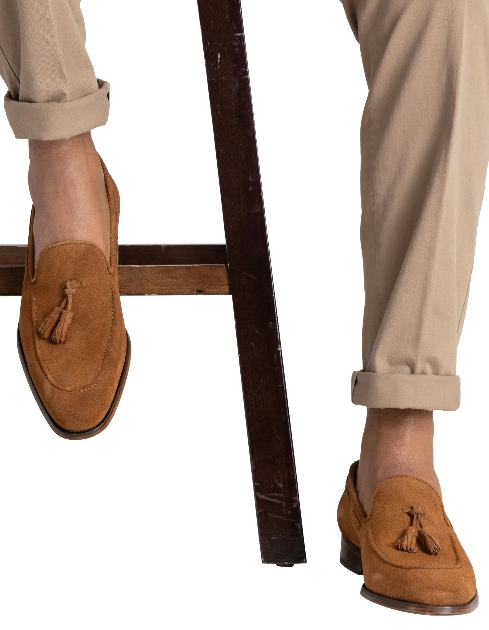 HENRY SARTORIAL Suede Wesley Loafers TOBACCO