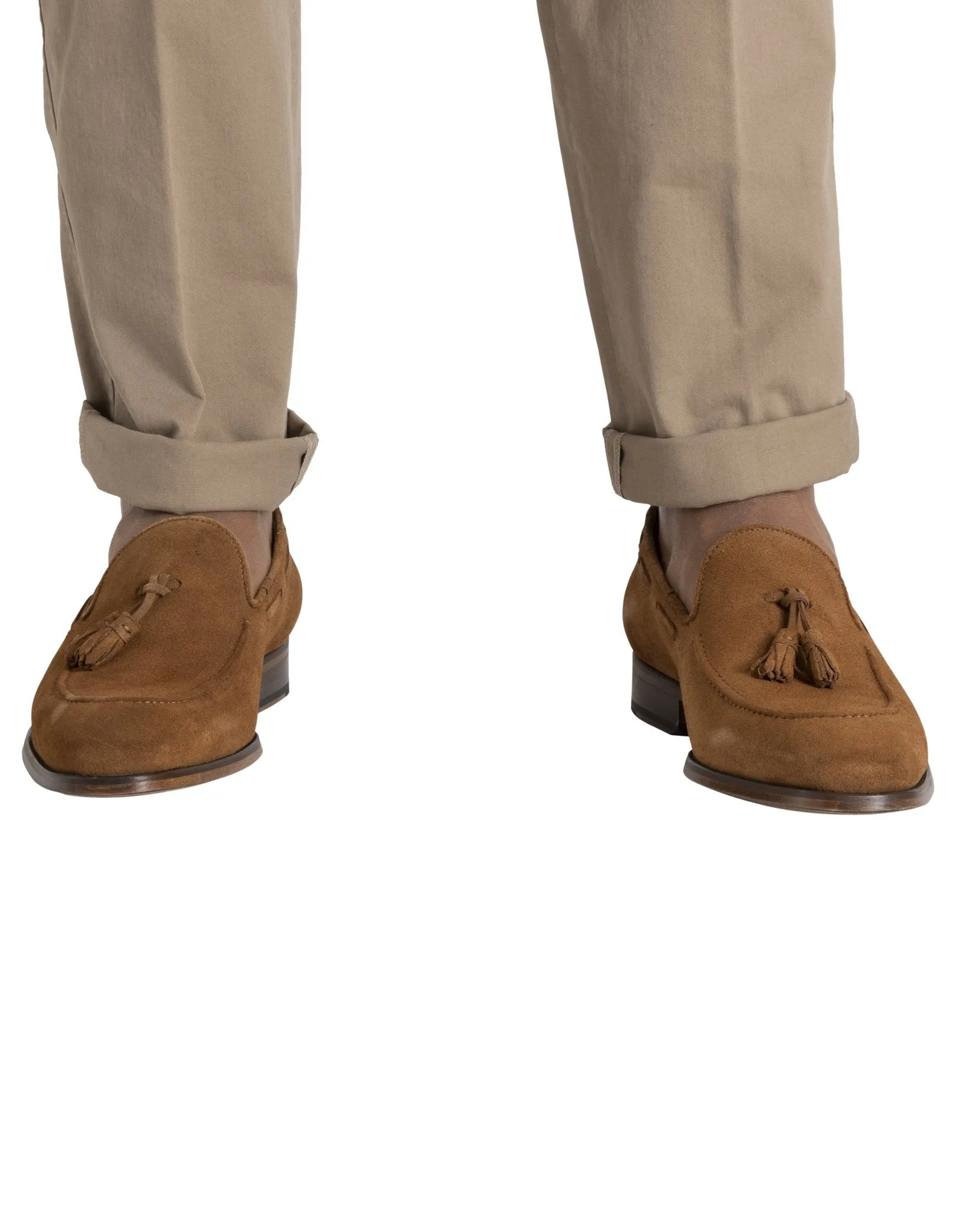 HENRY SARTORIAL Suede Wesley Loafers TOBACCO