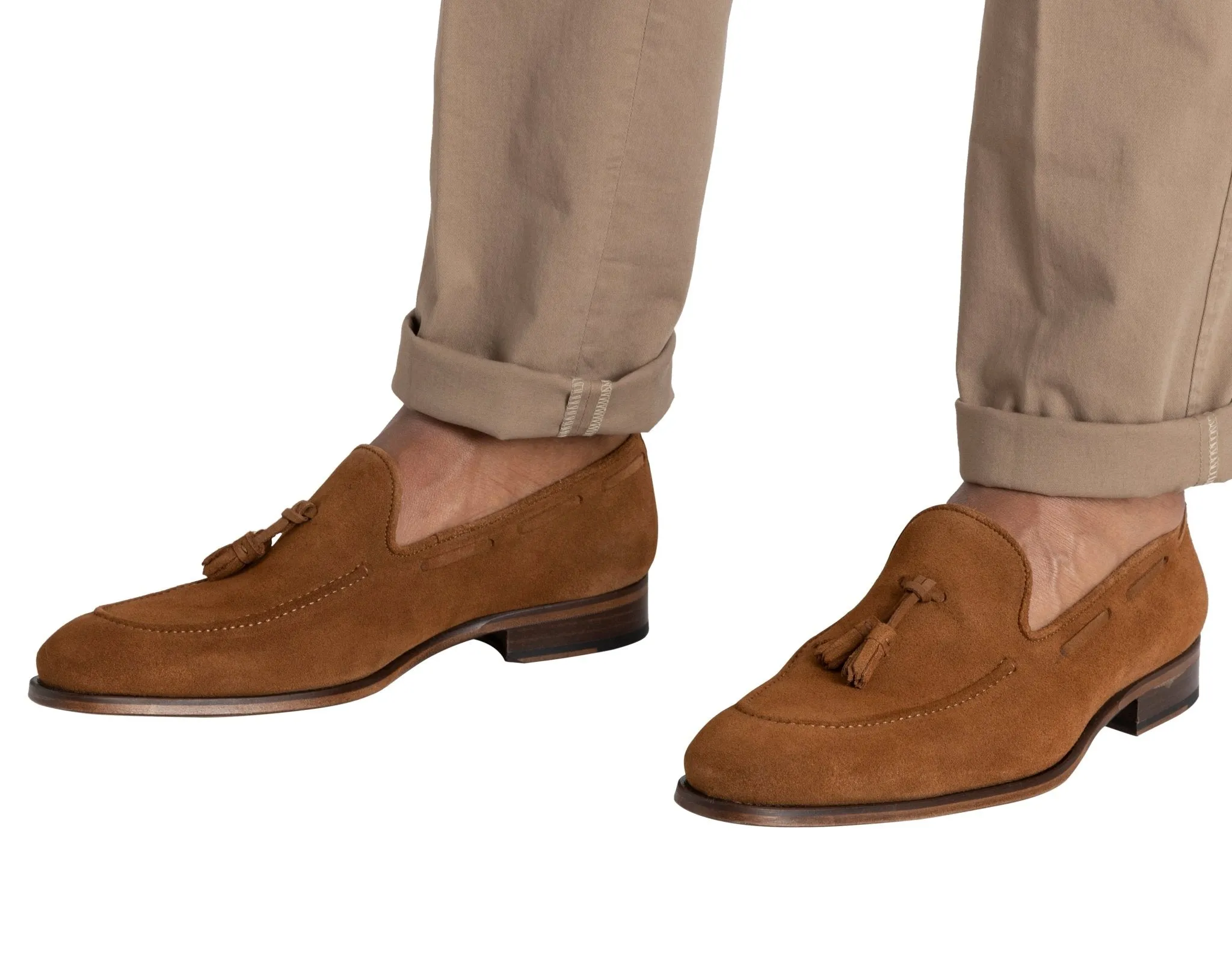 HENRY SARTORIAL Suede Wesley Loafers TOBACCO