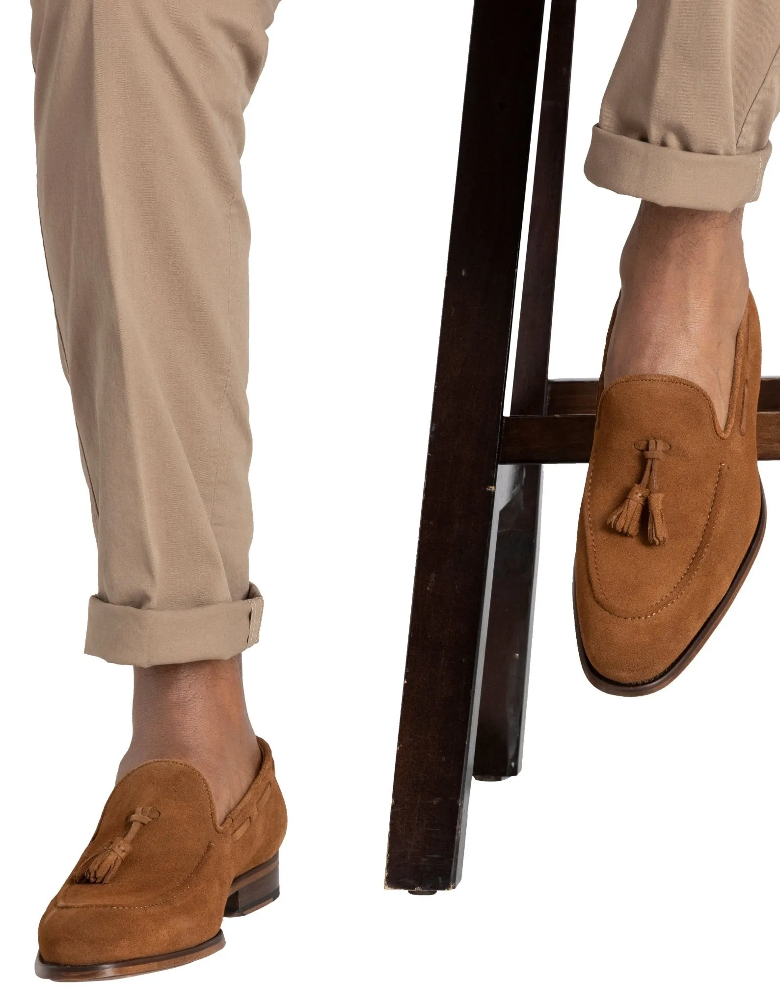 HENRY SARTORIAL Suede Wesley Loafers TOBACCO