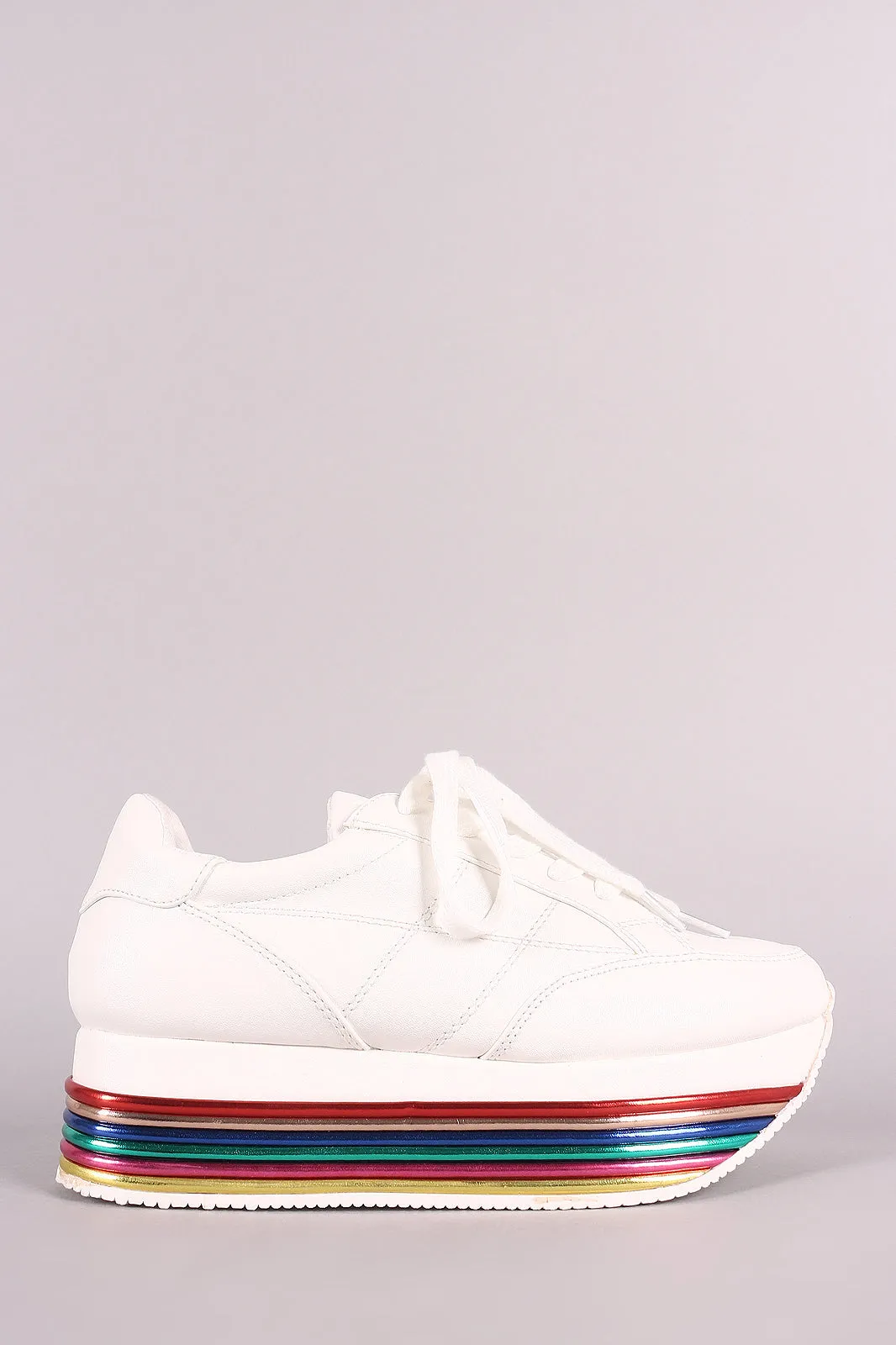 Liliana Striped Lace Up Flatform Sneaker