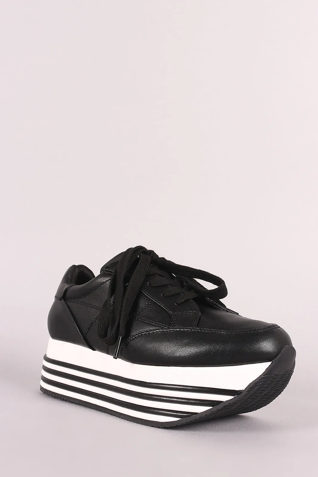 Liliana Striped Lace Up Flatform Sneaker
