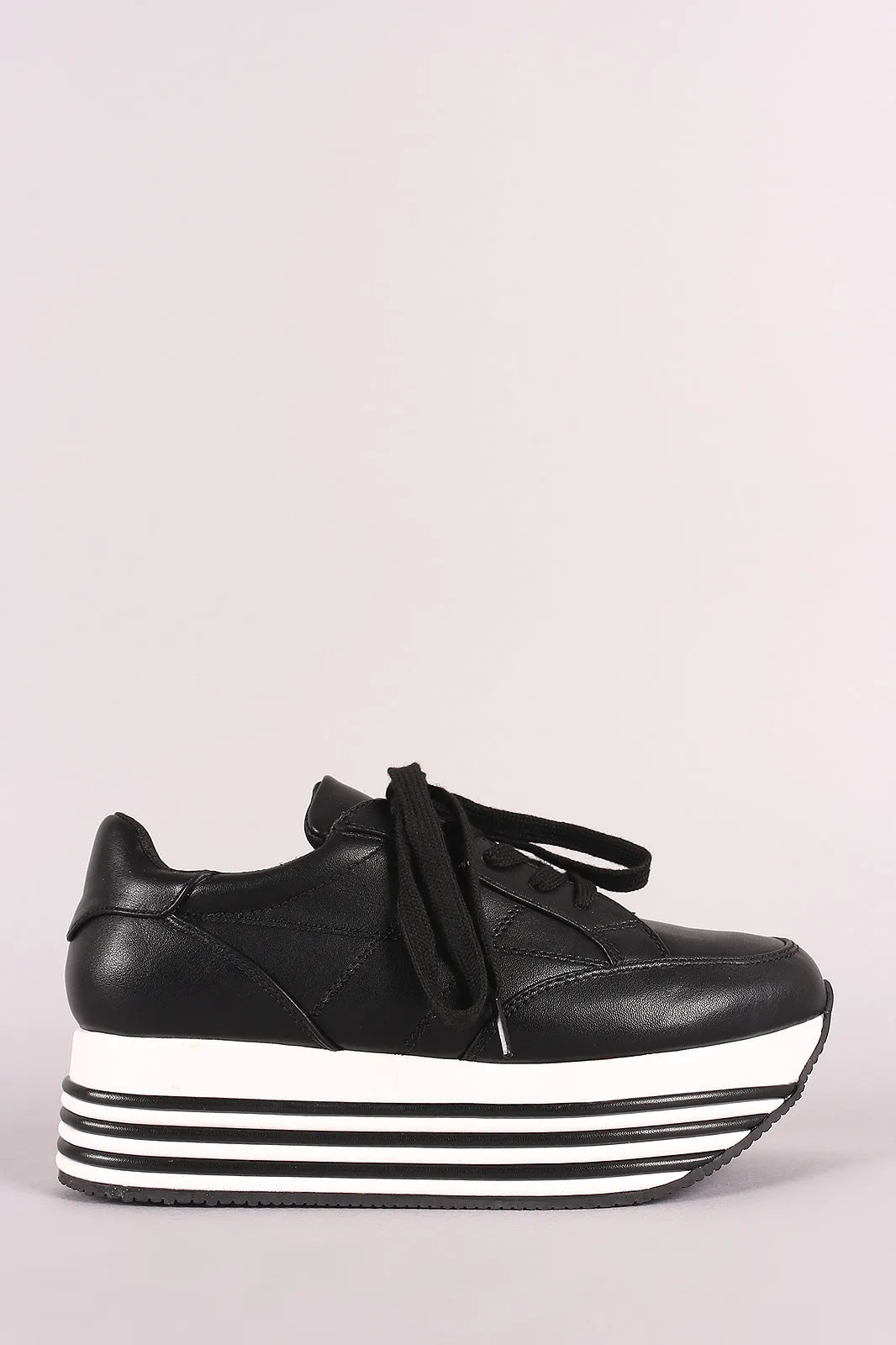 Liliana Striped Lace Up Flatform Sneaker