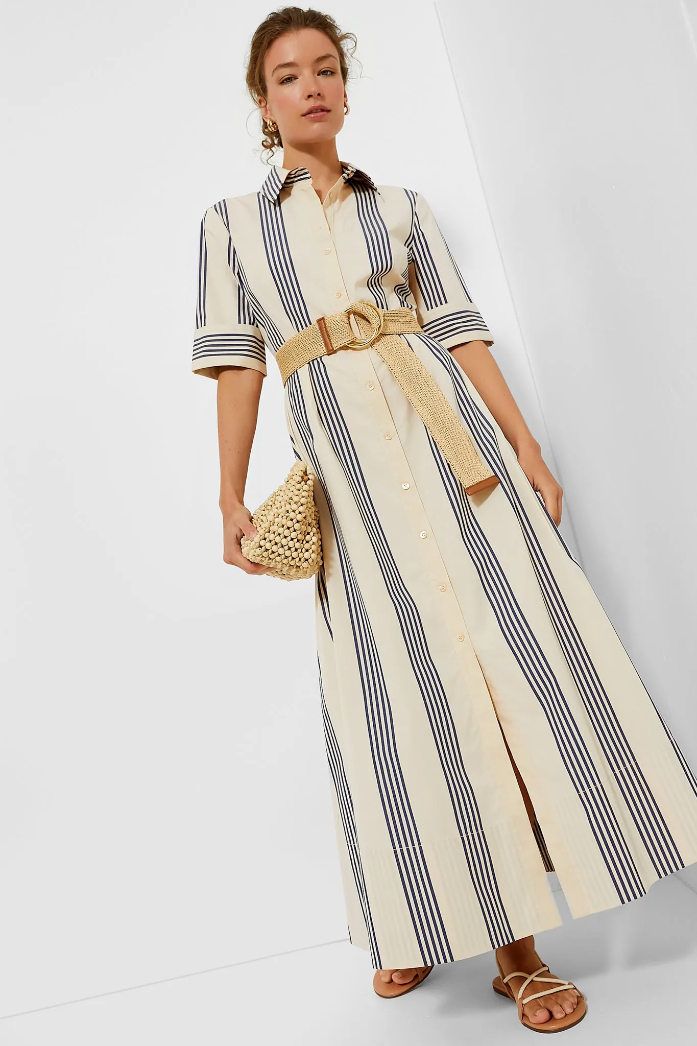 Marine Bayadere Stripe Maxi Joan Dress