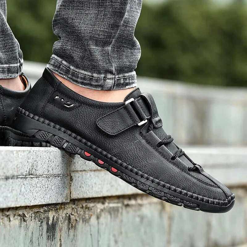 Mens Men Handmade Casual Fashion Sneakers Genuine Leather Loafers Moccasins Breathable Slip On Shoes