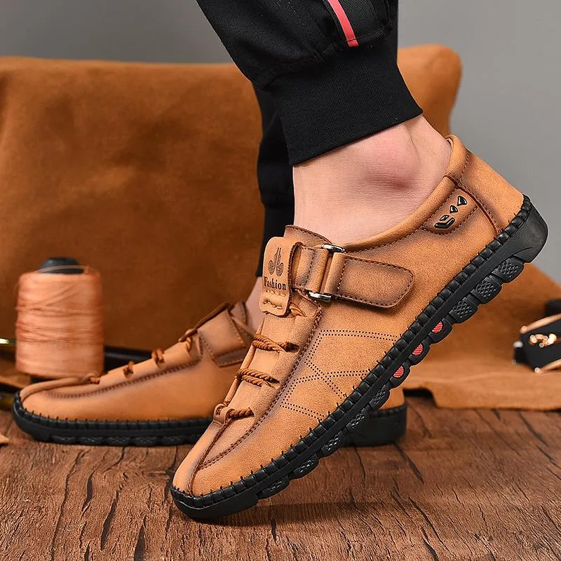 Mens Men Handmade Casual Fashion Sneakers Genuine Leather Loafers Moccasins Breathable Slip On Shoes