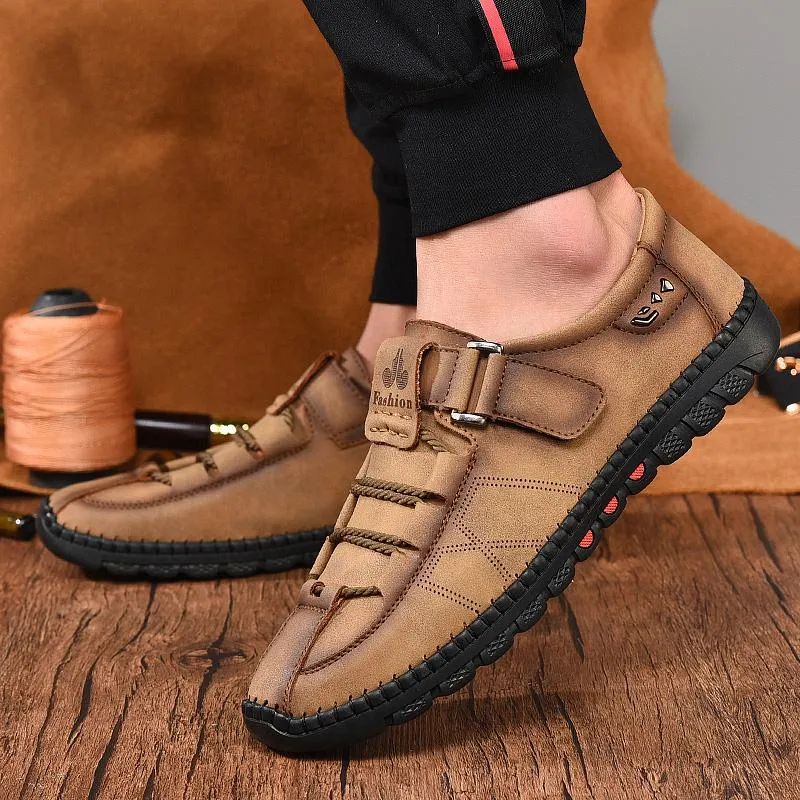Mens Men Handmade Casual Fashion Sneakers Genuine Leather Loafers Moccasins Breathable Slip On Shoes