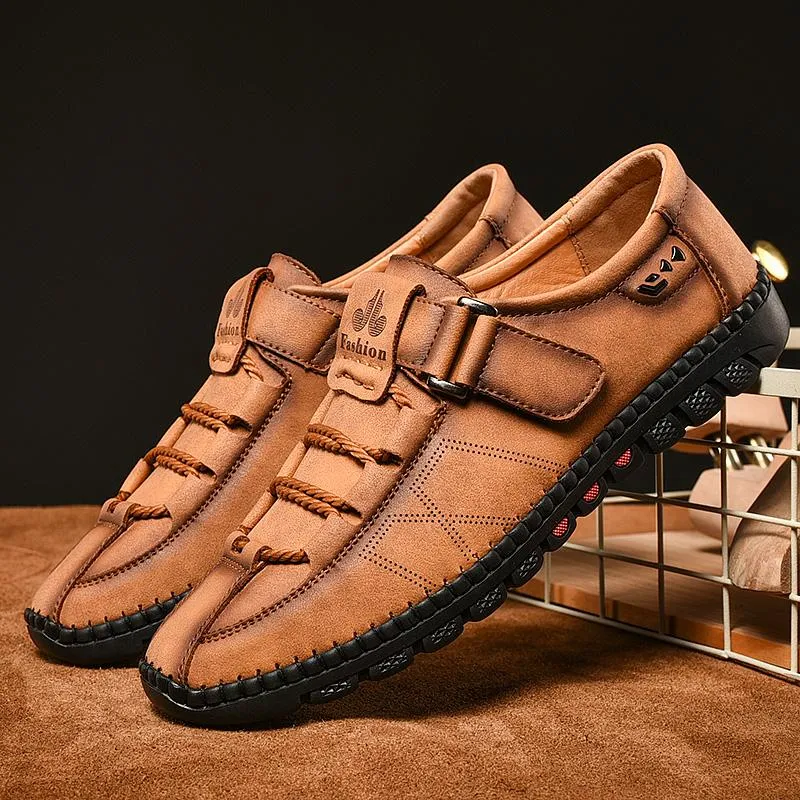 Mens Men Handmade Casual Fashion Sneakers Genuine Leather Loafers Moccasins Breathable Slip On Shoes