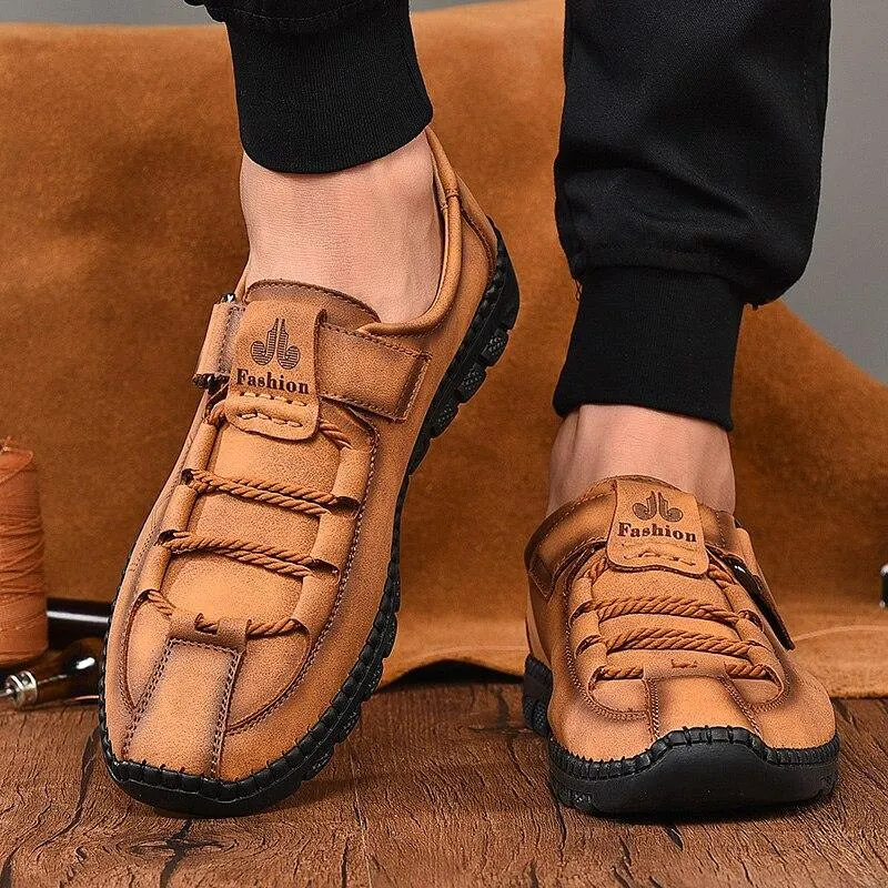Mens Men Handmade Casual Fashion Sneakers Genuine Leather Loafers Moccasins Breathable Slip On Shoes