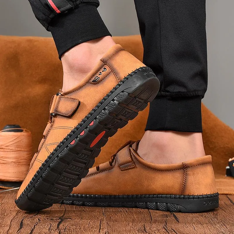 Mens Men Handmade Casual Fashion Sneakers Genuine Leather Loafers Moccasins Breathable Slip On Shoes