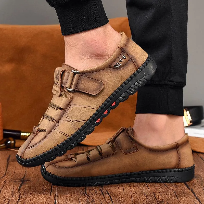 Mens Men Handmade Casual Fashion Sneakers Genuine Leather Loafers Moccasins Breathable Slip On Shoes