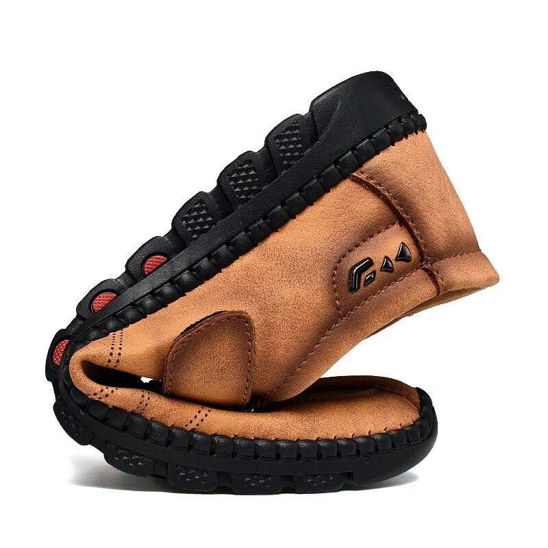Mens Men Handmade Casual Fashion Sneakers Genuine Leather Loafers Moccasins Breathable Slip On Shoes