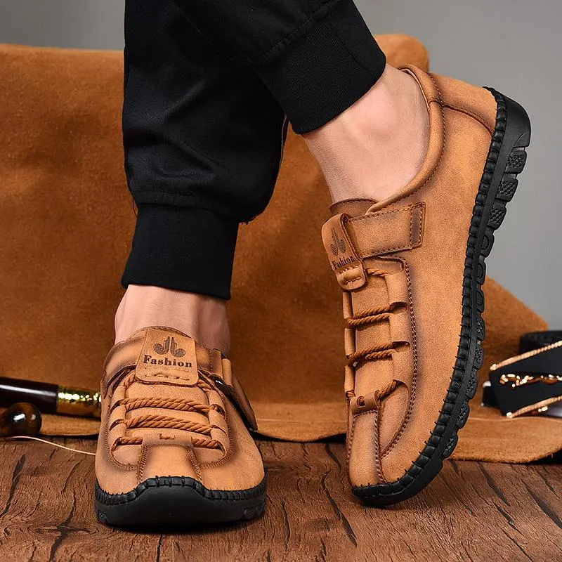 Mens Men Handmade Casual Fashion Sneakers Genuine Leather Loafers Moccasins Breathable Slip On Shoes
