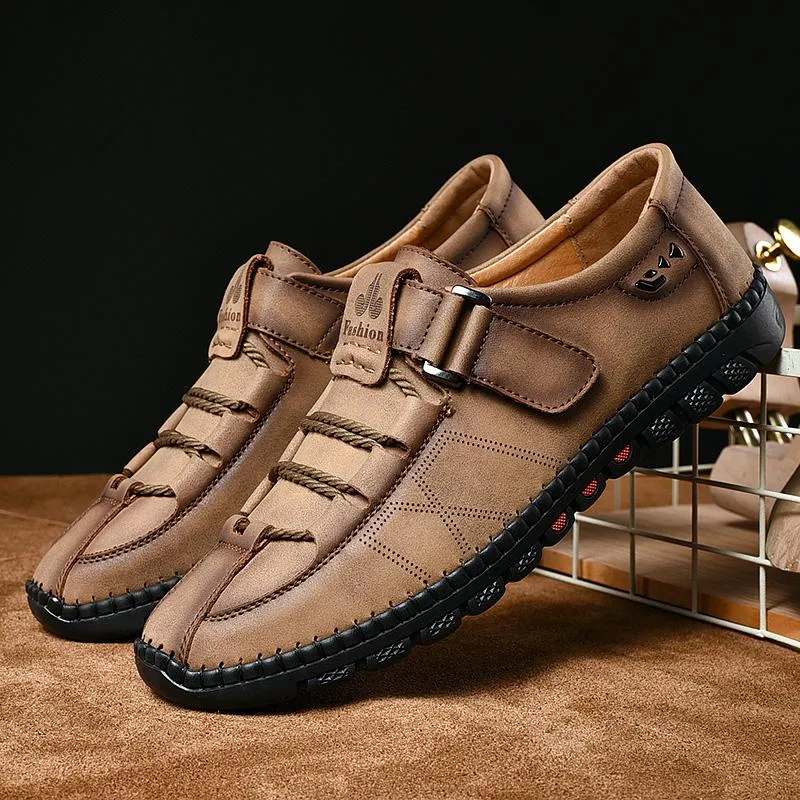 Mens Men Handmade Casual Fashion Sneakers Genuine Leather Loafers Moccasins Breathable Slip On Shoes