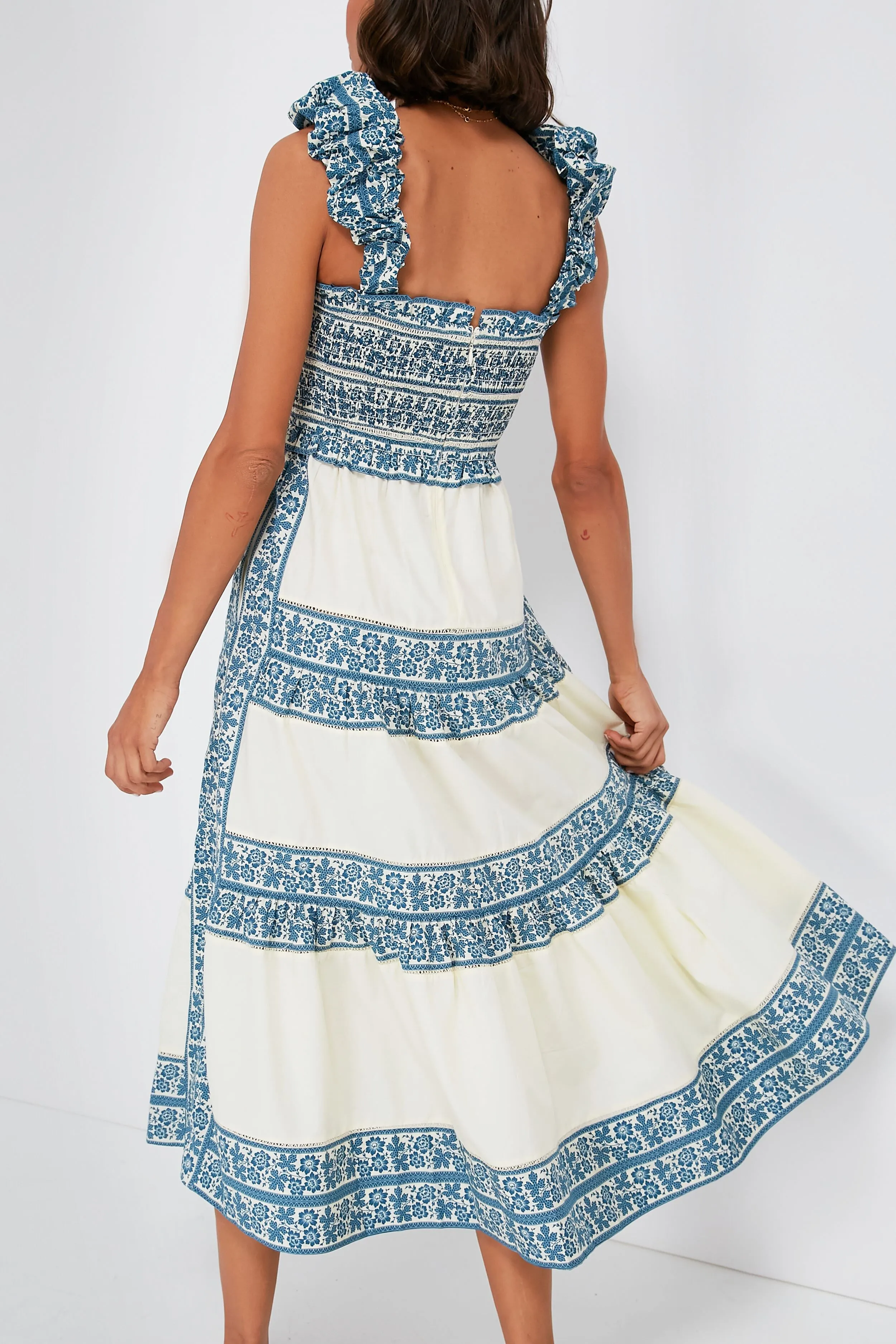 Multi Arlo Print Smocked Sleeveless Dress