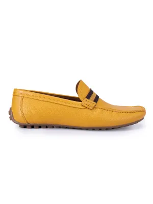 Mustard Moccasins With Contrast Panel