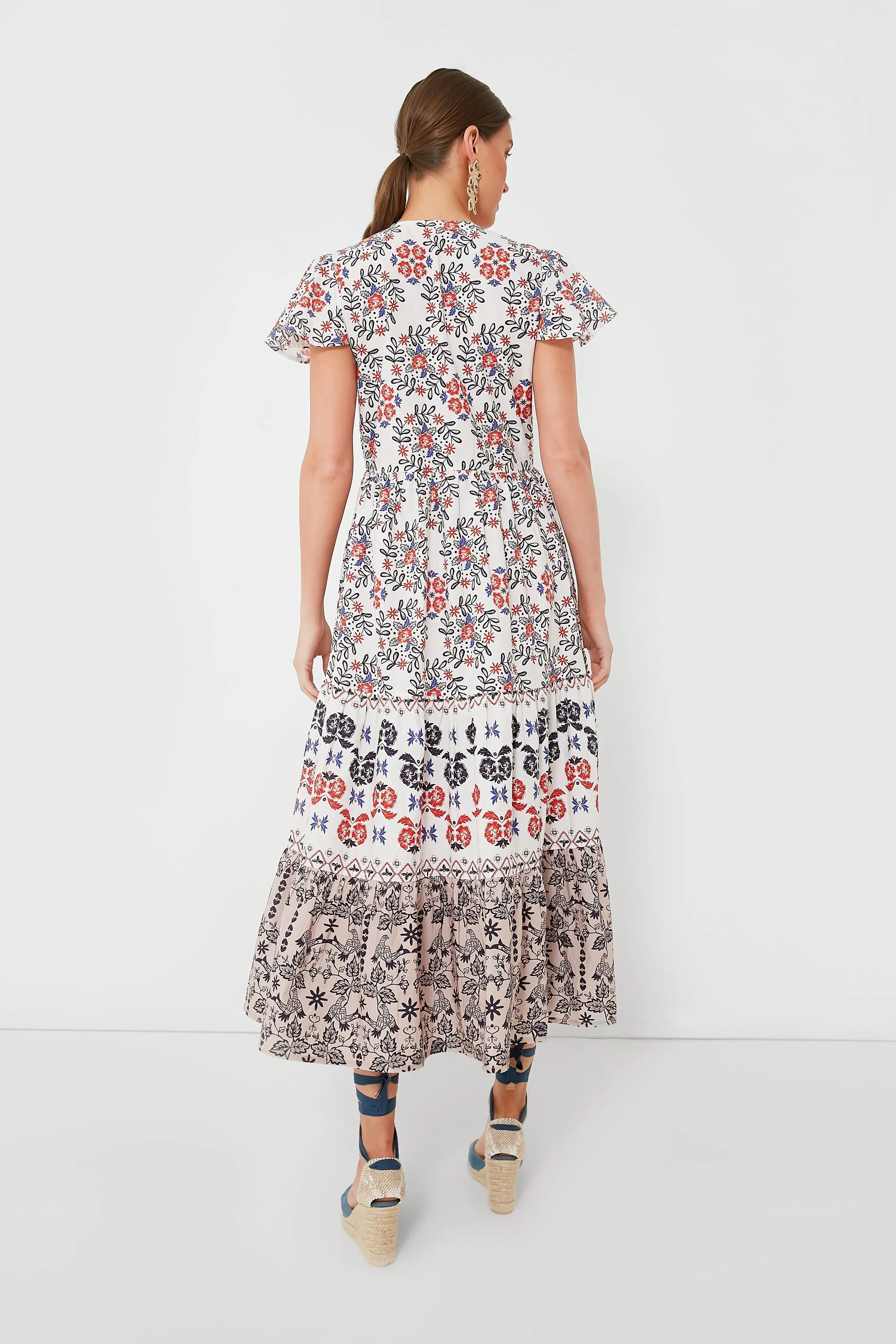 Navy Paradiso V Neck Maxi Dress