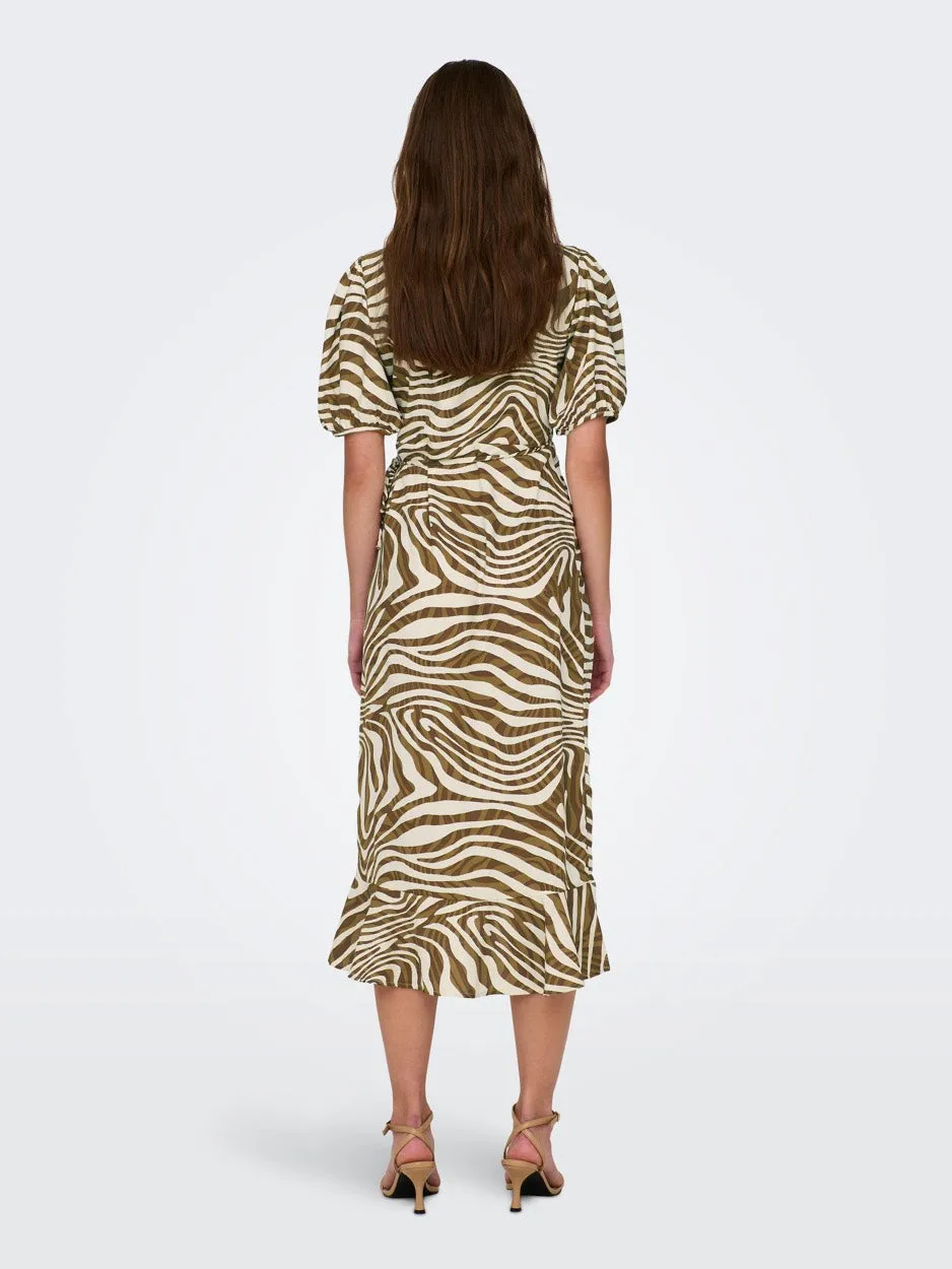 Onlchicago Life S/s Midi Dress Ptm - Bruin Dessin