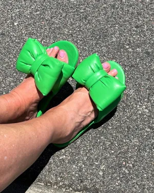 Patti Green Bow Slides