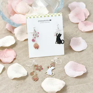 Sakura Cat Asymmetrical Invisible Clip Ons