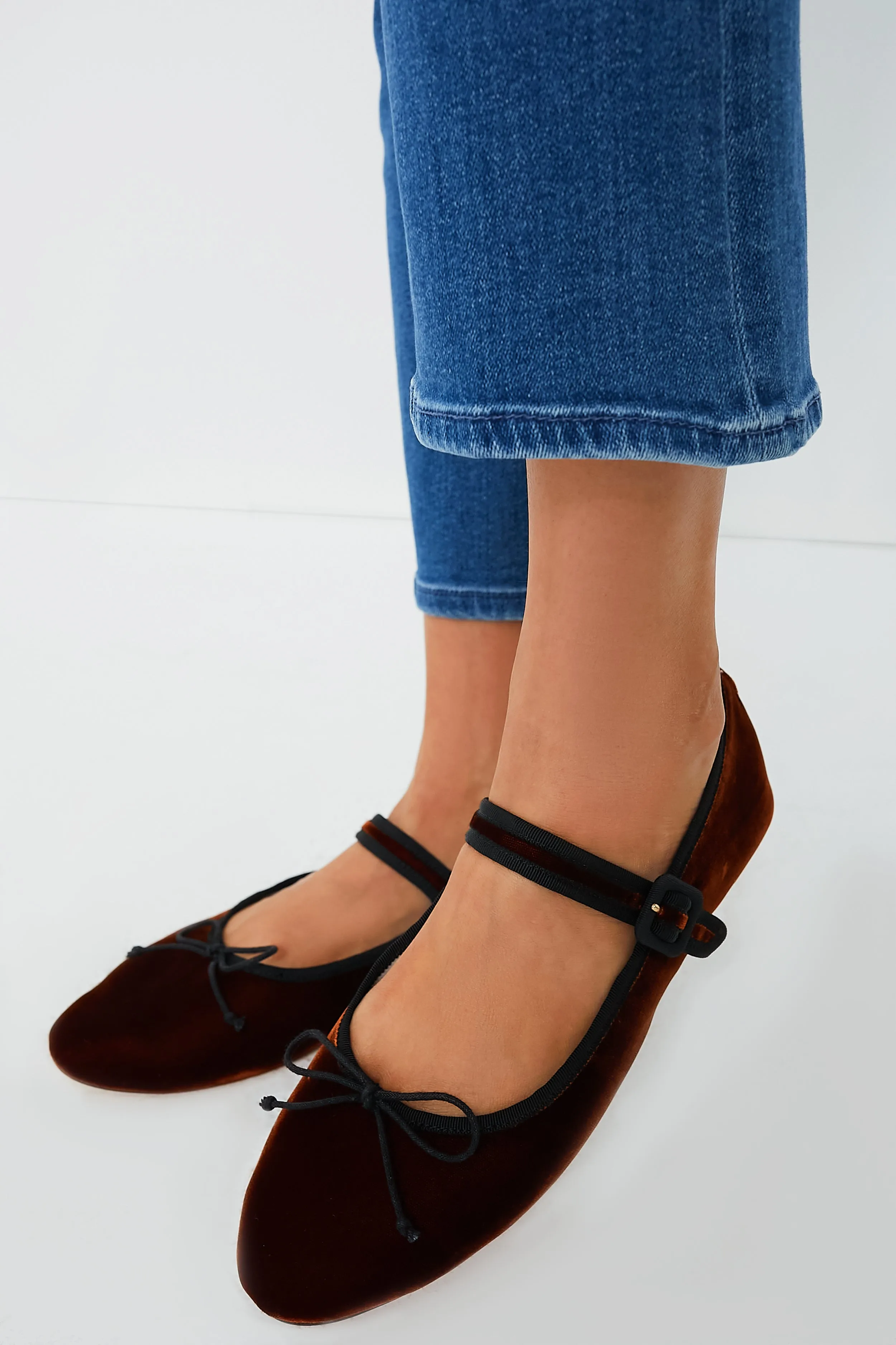 Sienna Velvet Chiara Mary Jane Flats
