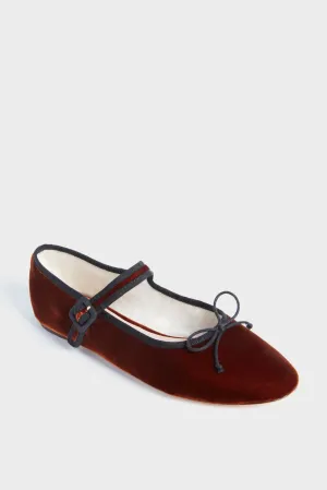 Sienna Velvet Chiara Mary Jane Flats