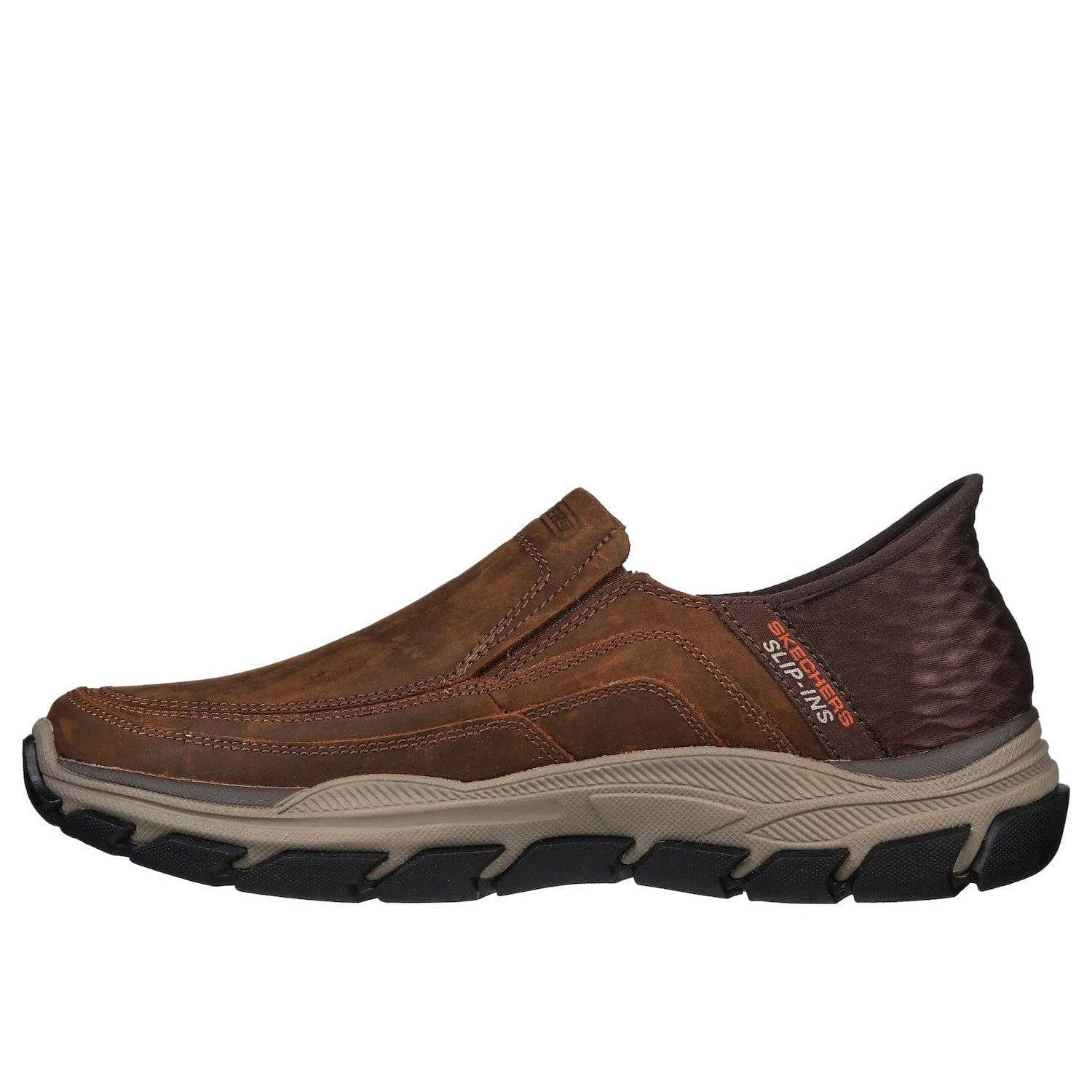 Skechers 204810 Respected - Elgin Hands Free Relaxed Fit Mens Wide Brown Leather Slip On Loafers