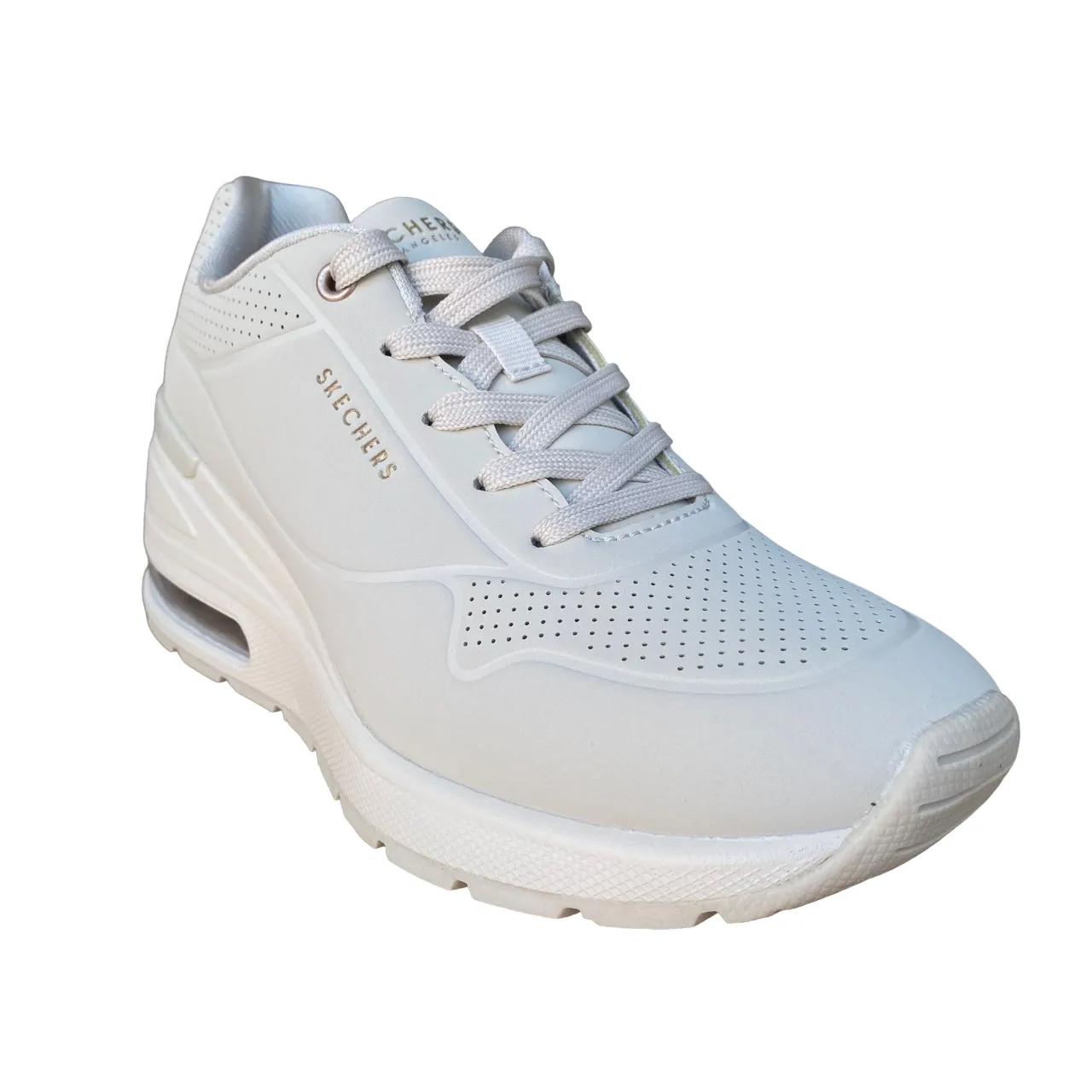 Skechers scarpa sneakers da donna Million Air Elevated 155401/OFWT bianco spento