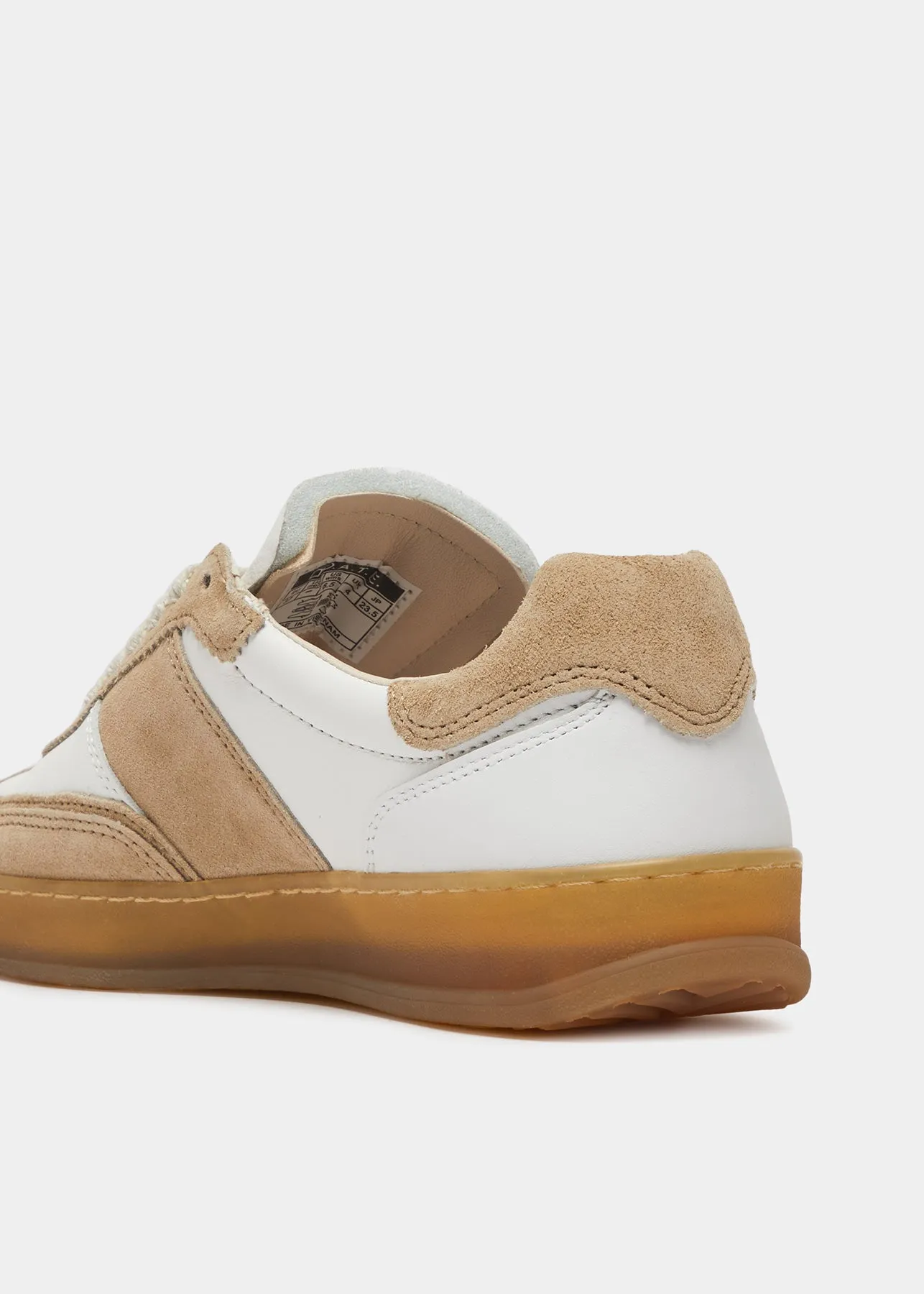 Sporty Calf Trainer - White Beige