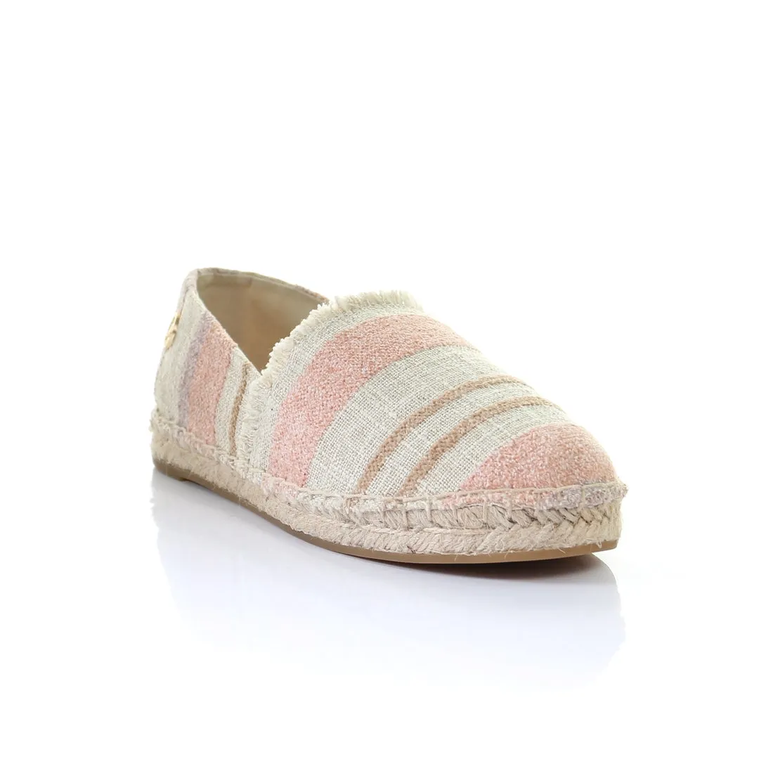 Stripe pattern espadrilles-Pink