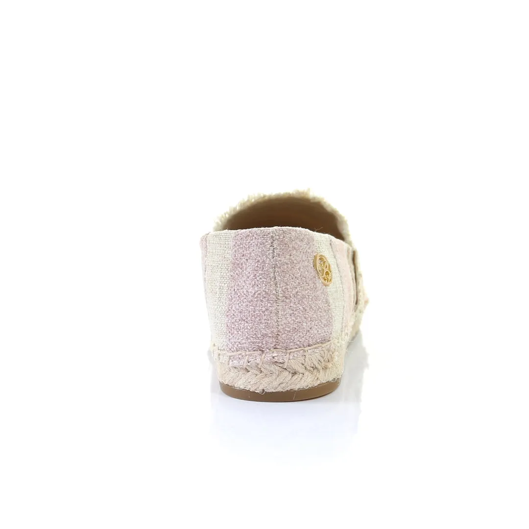 Stripe pattern espadrilles-Pink