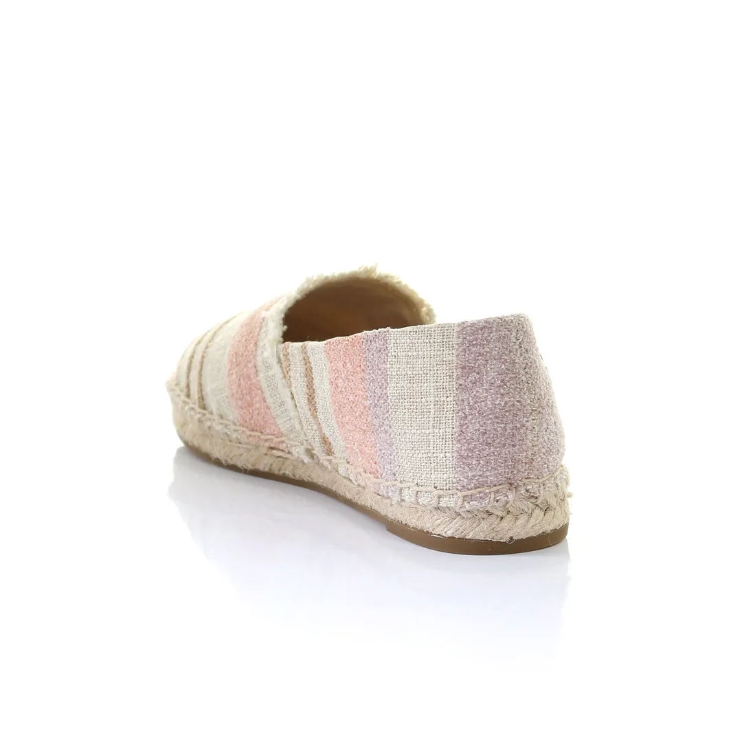 Stripe pattern espadrilles-Pink