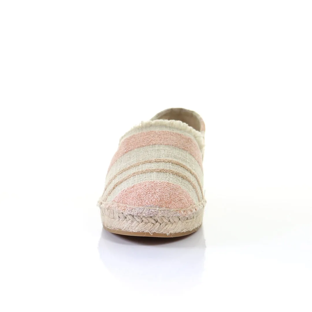 Stripe pattern espadrilles-Pink
