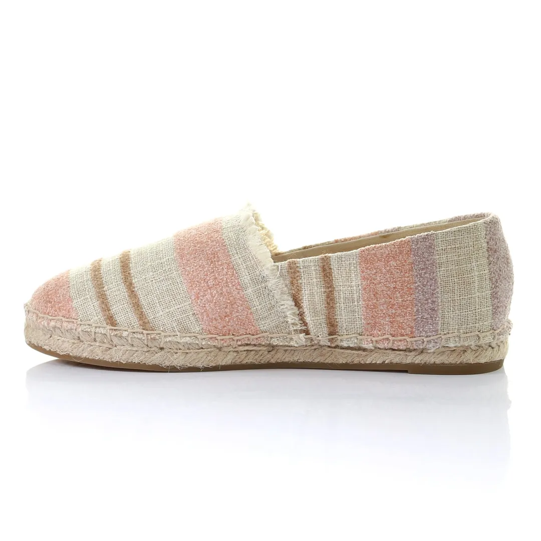 Stripe pattern espadrilles-Pink
