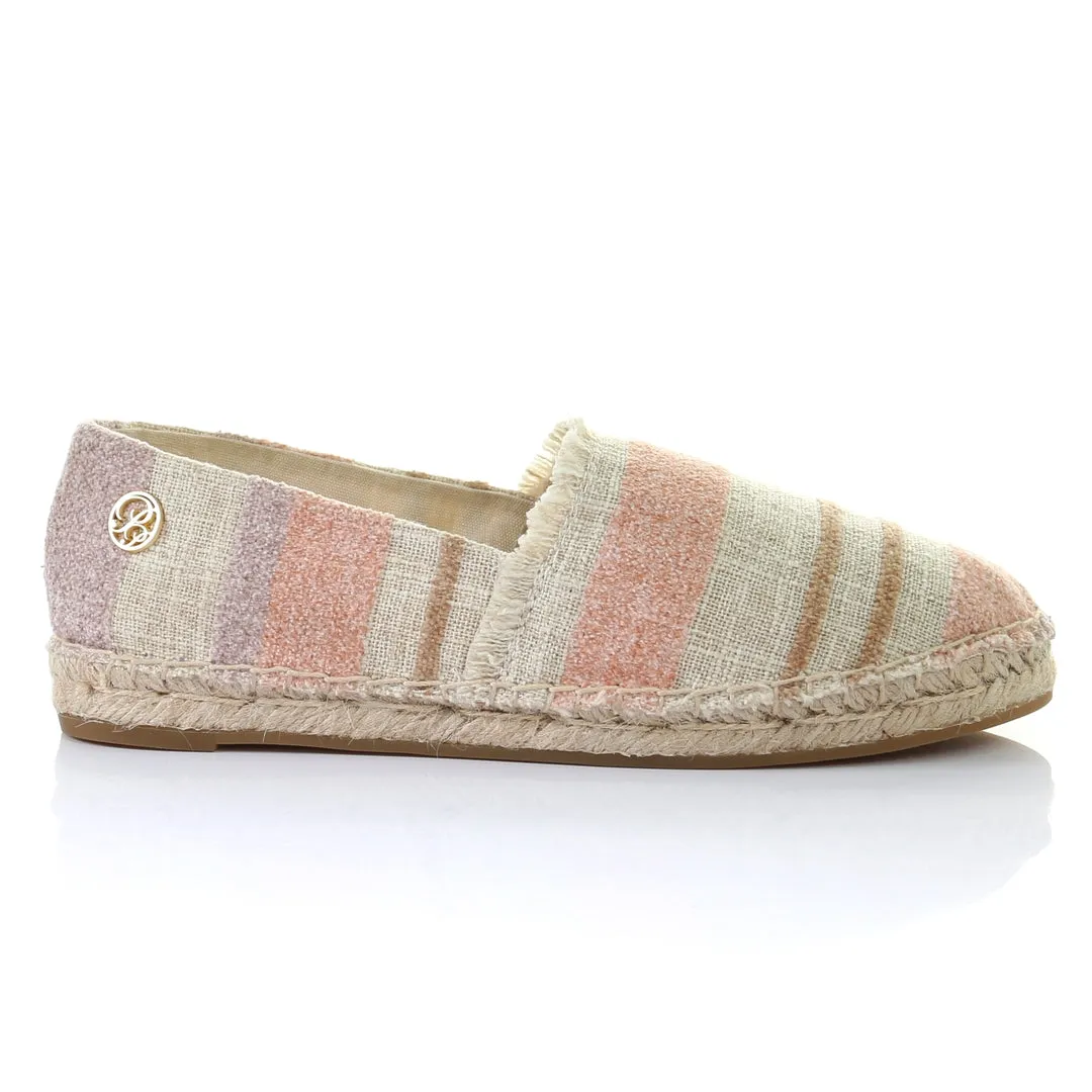 Stripe pattern espadrilles-Pink