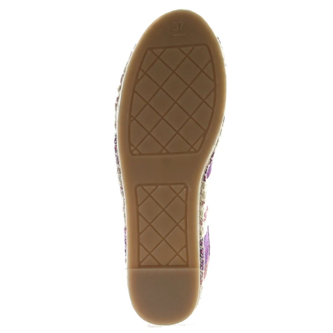 Stripe pattern espadrilles-Pink