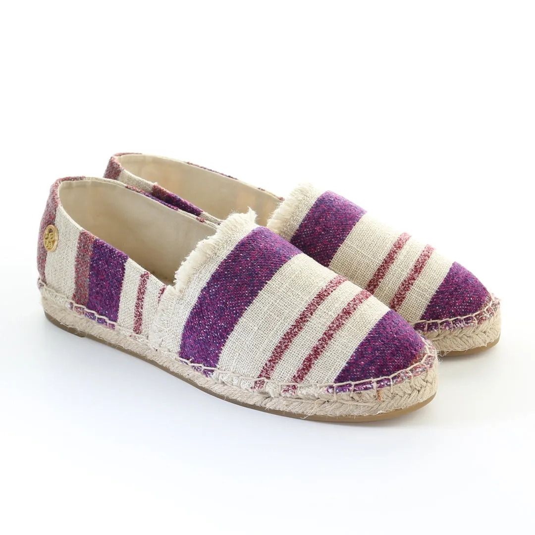 Stripe pattern espadrilles-Purple